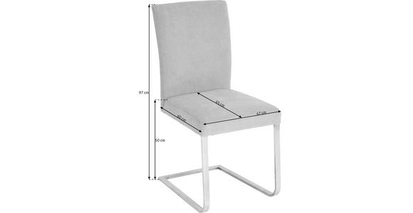 SCHWINGSTUHL in Edelstahl Chenille - Edelstahlfarben/Gelb, Design, Textil/Metall (47/97/60cm) - Moderano
