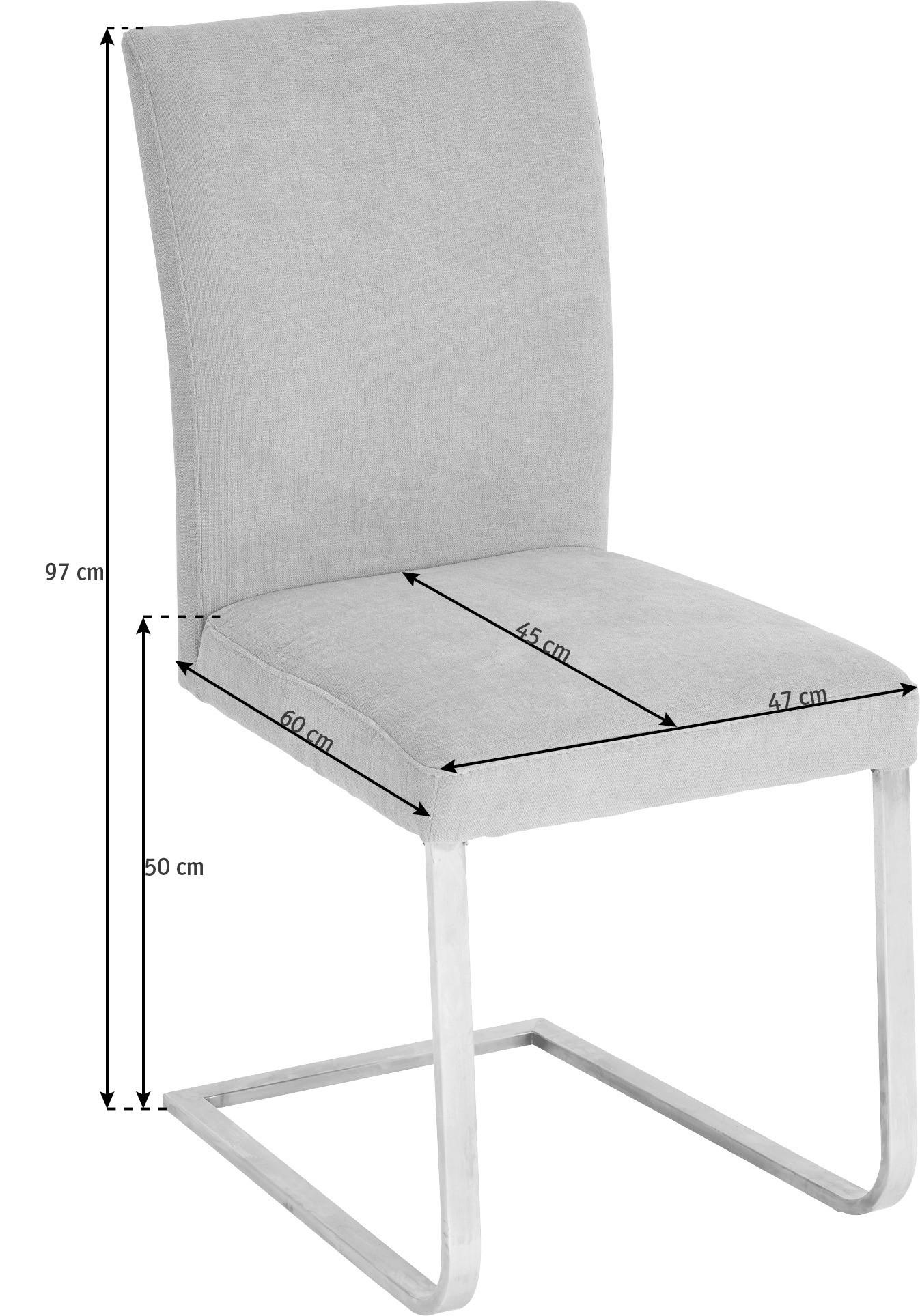 SCHWINGSTUHL in Edelstahl Chenille - Edelstahlfarben/Gelb, Design, Textil/Metall (47/97/60cm) - Moderano