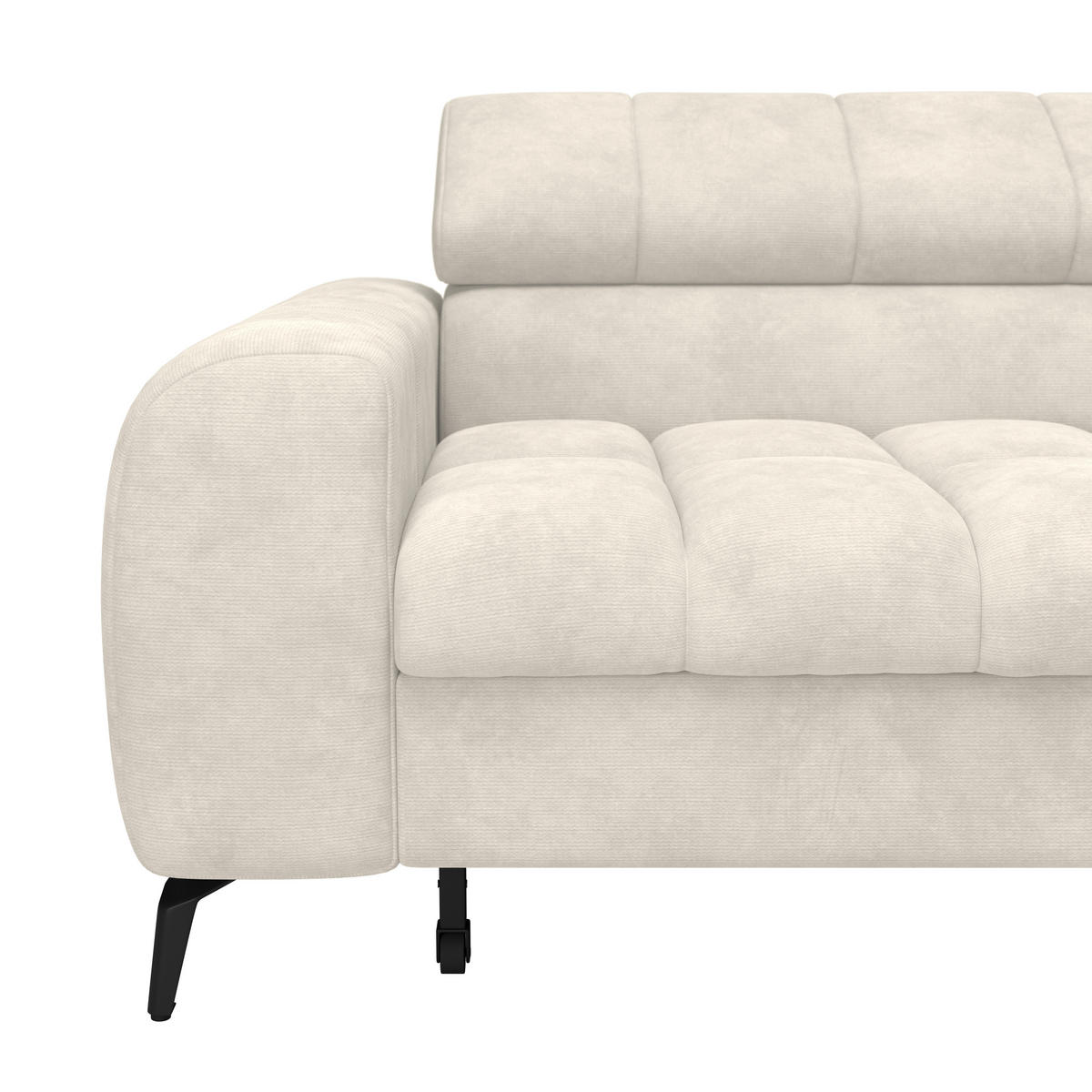ECKSOFA in Creme  - Creme/Schwarz, Trend, Kunststoff/Textil (261/203cm) - Livetastic