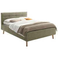 POLSTERBETT 140/200 cm,  in Grün, Lattenrost, Bettkasten,  - Birkefarben/Buchefarben, KONVENTIONELL, Holz/Textil (140/200cm) - Boxxx