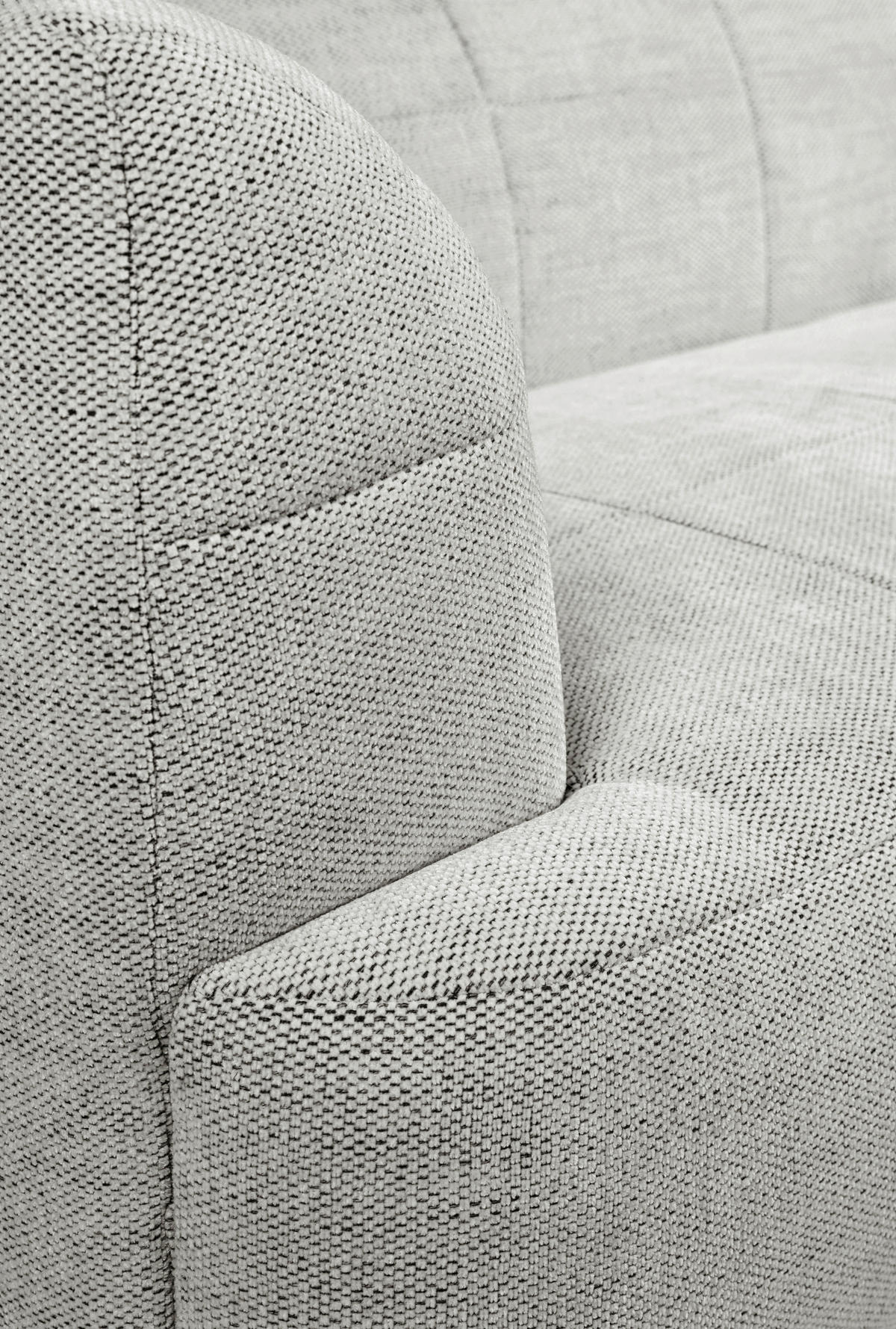 ECKSOFA in Struktur Hellgrau  - Hellgrau/Schwarz, Design, Textil/Metall (247/158cm) - MID.YOU
