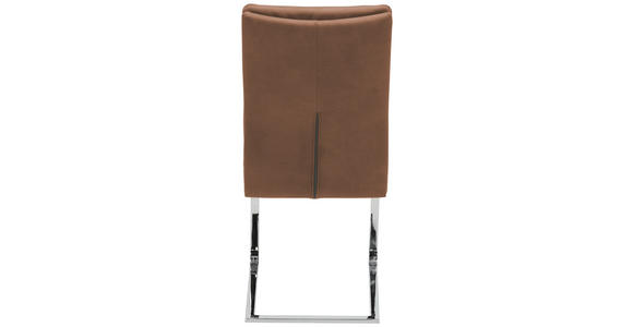 SCHWINGSTUHL  in Stahl Mikrofaser  - Chromfarben/Hellbraun, Design, Textil/Metall (47/100/64cm) - Novel