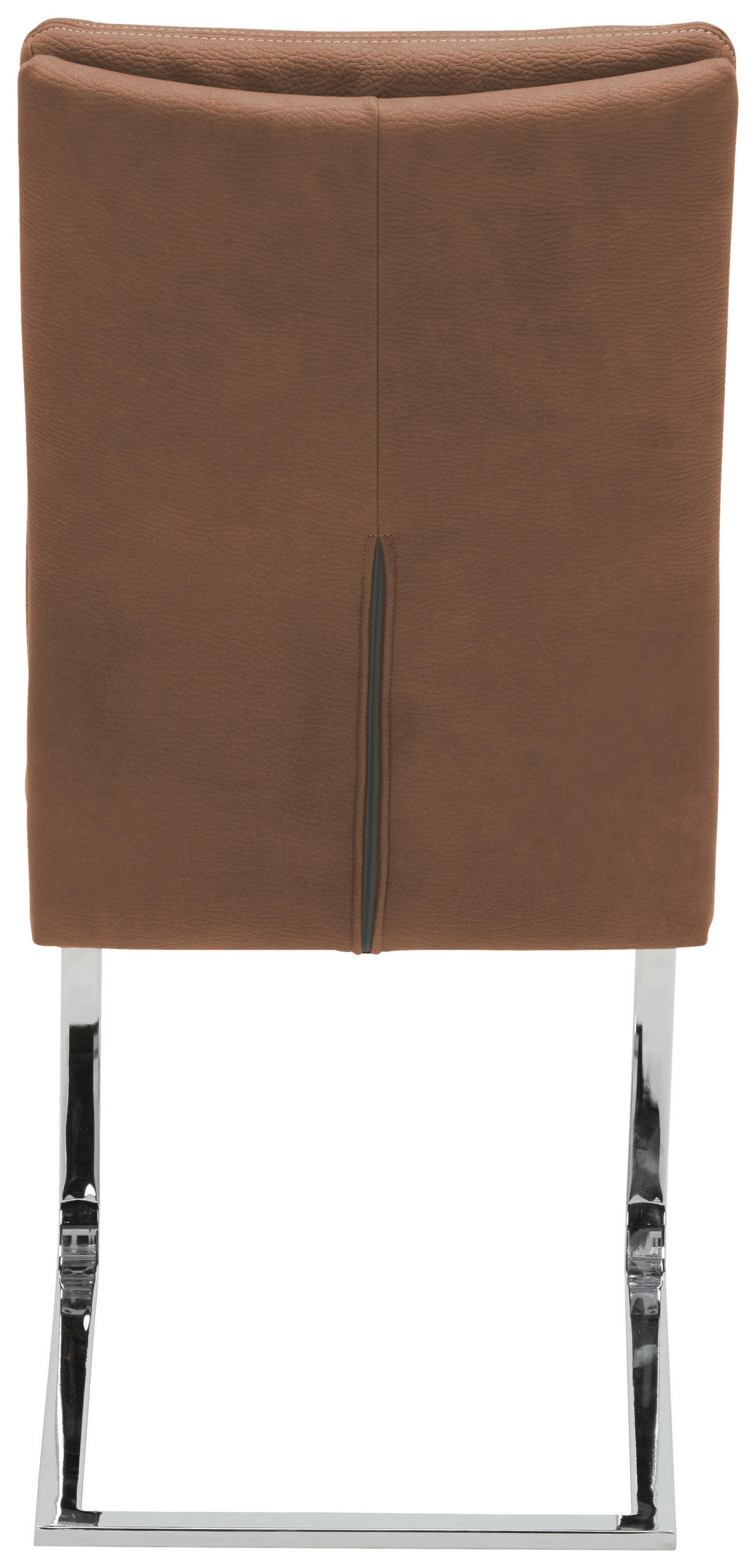 SCHWINGSTUHL  in Stahl Mikrofaser  - Chromfarben/Hellbraun, Design, Textil/Metall (47/100/64cm) - Novel
