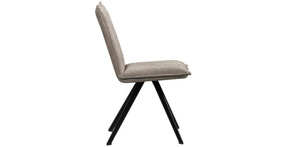 STUHL Webstoff Schwarz, Taupe Buche massiv - Taupe/Schwarz, Basics, Holz/Textil (46/91/61cm) - Carryhome