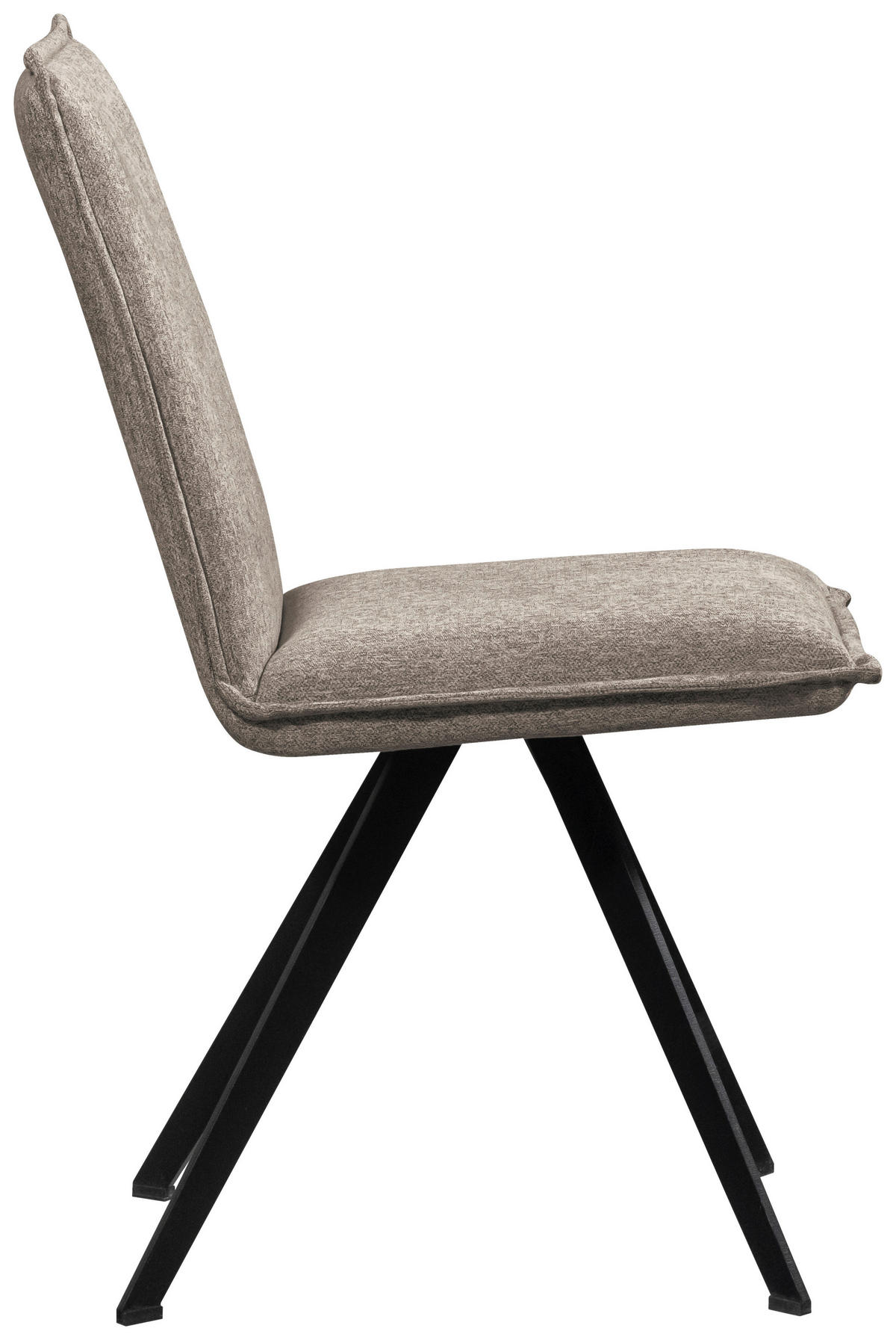 STUHL Webstoff Schwarz, Taupe Buche massiv  - Taupe/Schwarz, Basics, Holz/Textil (46/91/61cm) - Carryhome