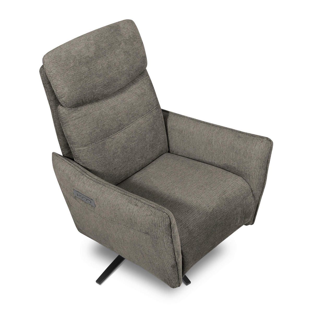 RELAXSESSEL in Textil Graphitfarben  - Schwarz/Graphitfarben, Design, Textil/Metall (77/107/88cm) - Livetastic