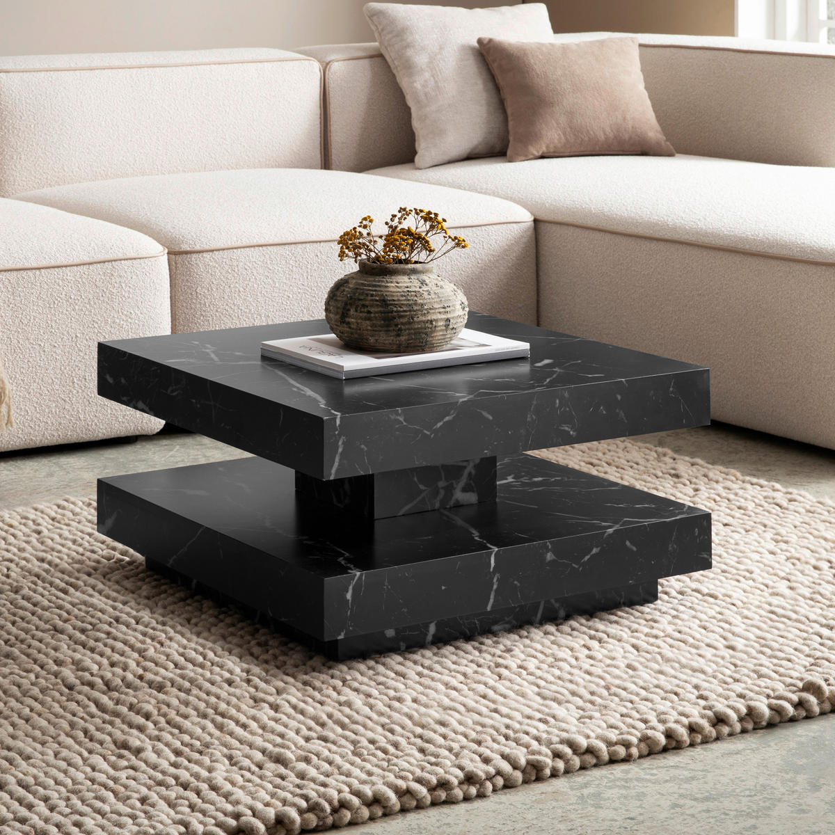 COUCHTISCH in Holzwerkstoff 60/60/34 cm   - Schwarz, Design, Holzwerkstoff (60/60/34cm) - Livetastic