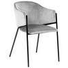 ARMLEHNSTUHL  in Samt  - Hellgrau/Schwarz, Trend, Textil/Metall (53/77/60cm) - Livetastic