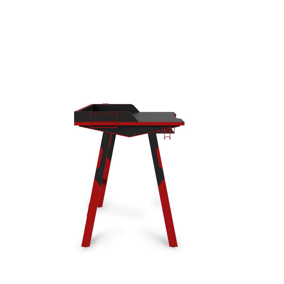 GAMINGTISCH 137/81/65 cm  in Rot, Schwarz  - Rot/Schwarz, Design, Holzwerkstoff/Metall (137/81/65cm) - MID.YOU