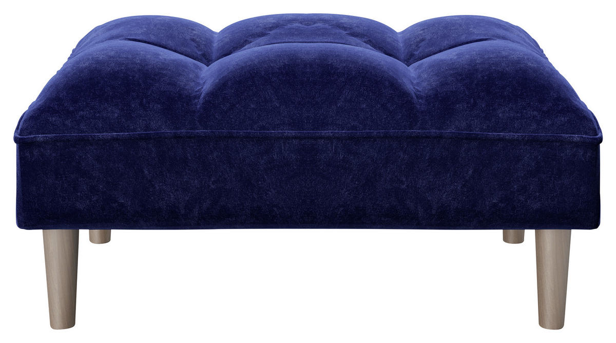 HOCKER PLAYBOY Samt Blau  - Blau, KONVENTIONELL, Holz/Textil (88/43,5/57cm) - Playboy