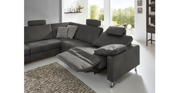 ECKSOFA in Mikrofaser Grau  - Alufarben/Grau, Design, Textil/Metall (242/275cm) - Dieter Knoll