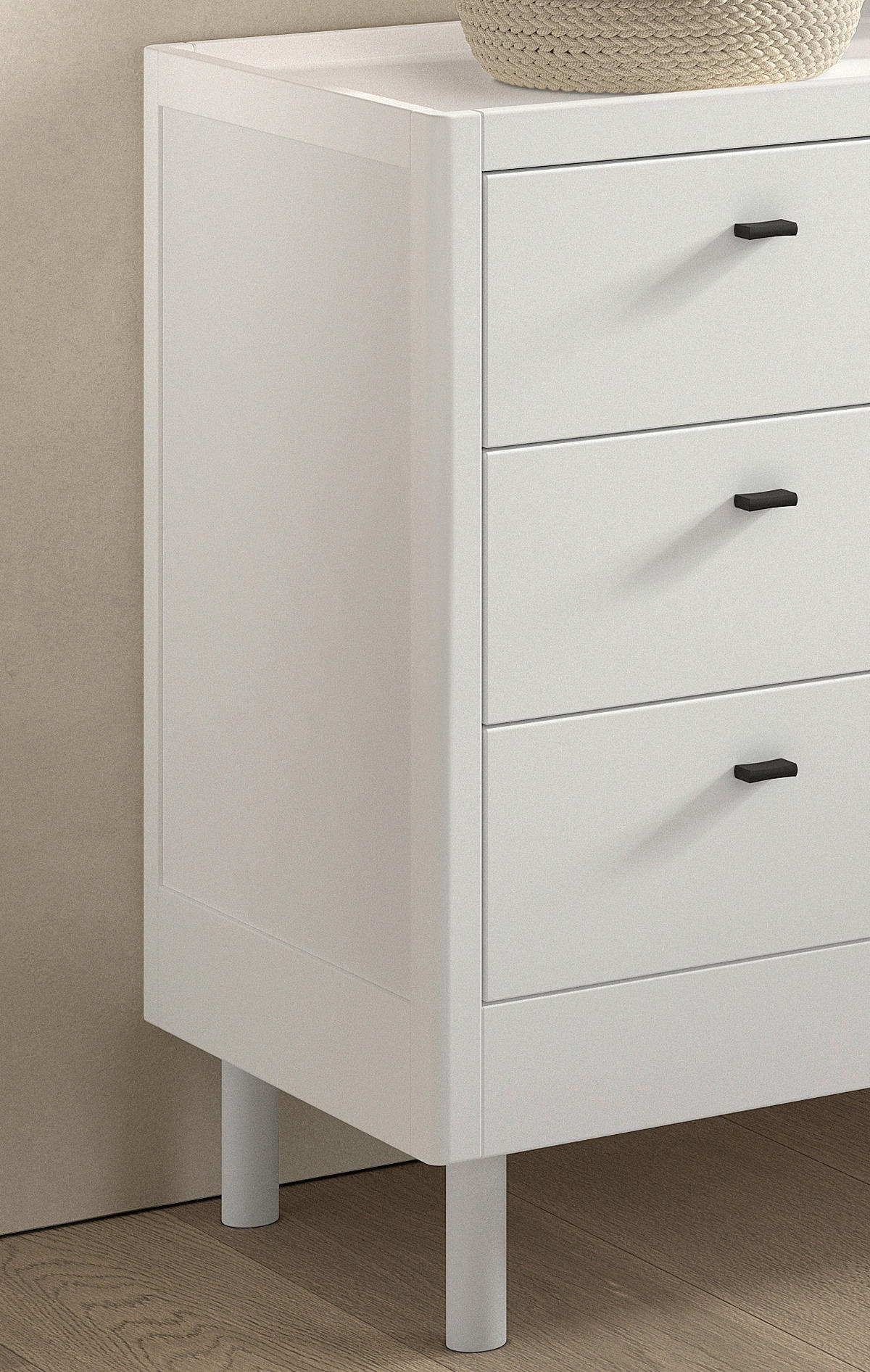 KOMMODE  in 100/95/55 cm  - Schwarz/Weiß, MODERN, Holz/Metall (100/95/55cm) - MID.YOU