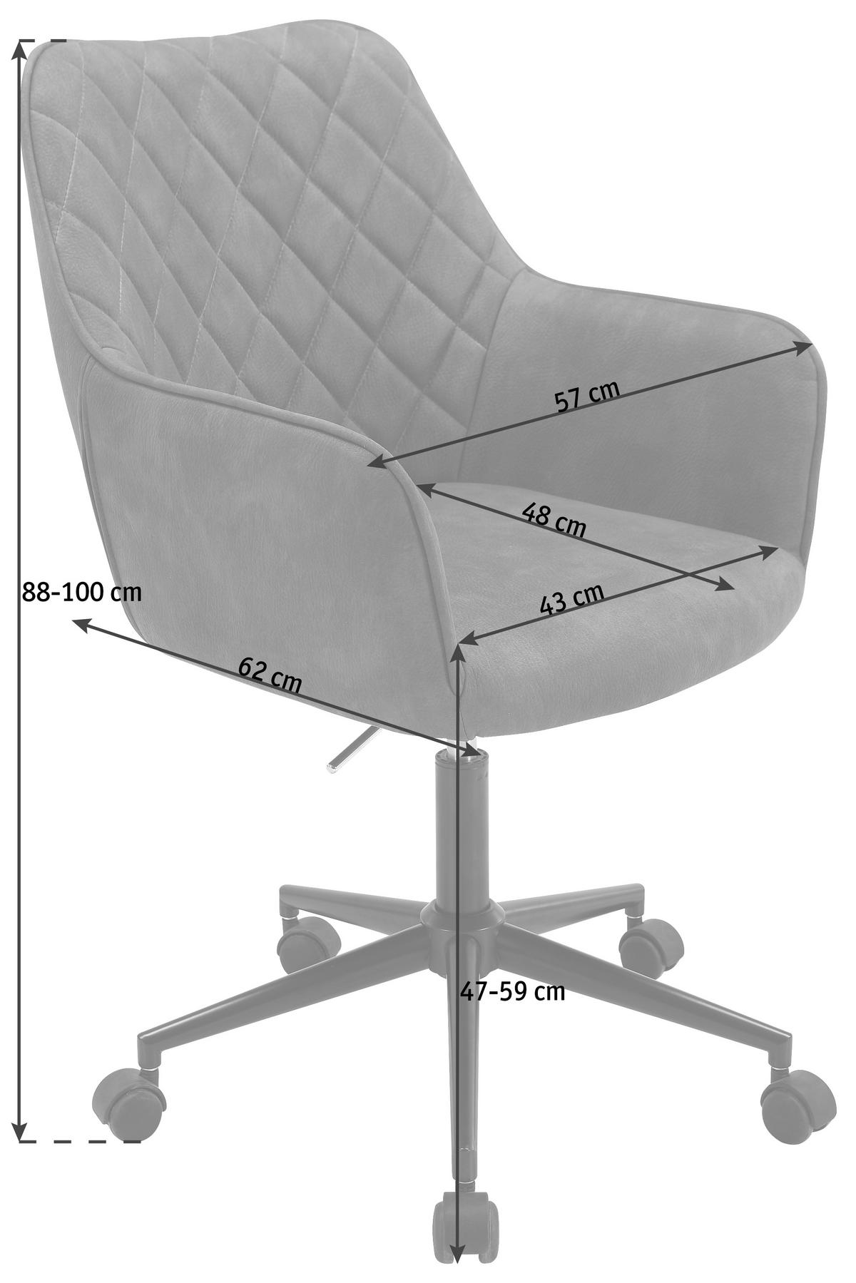 KANCELARIJSKA STOLICA  siva, crna   - siva/crna, Osnovno, metal/tekstil (57/88-100/62cm) - Xora