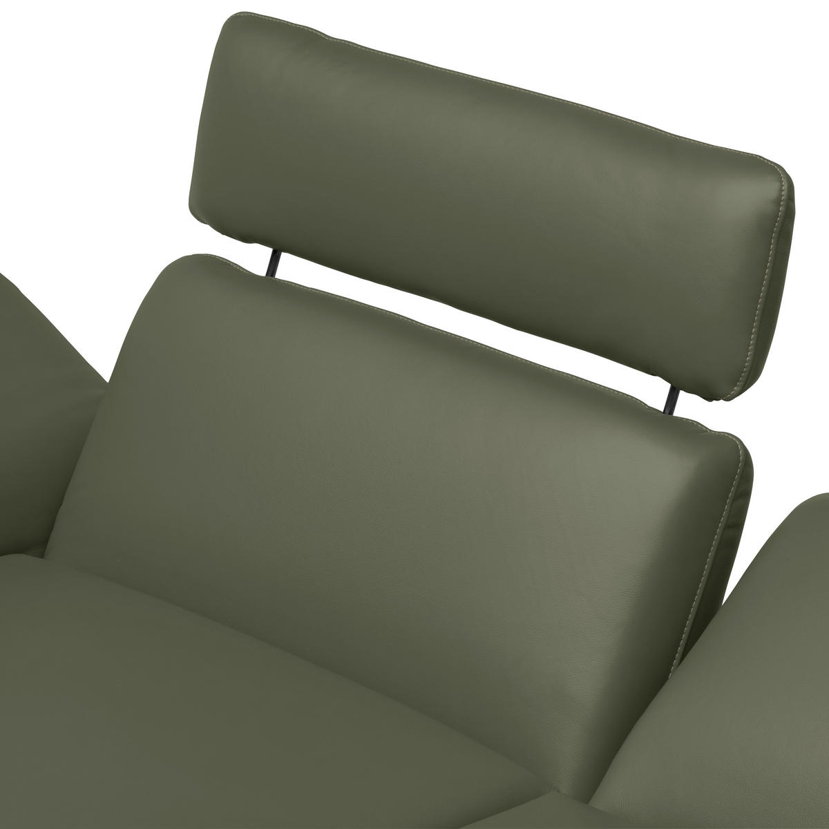 ECKSOFA in Echtleder Grün  150/242 cm  - Beige/Schwarz, Design, Leder/Metall (150/242cm) - Koinor