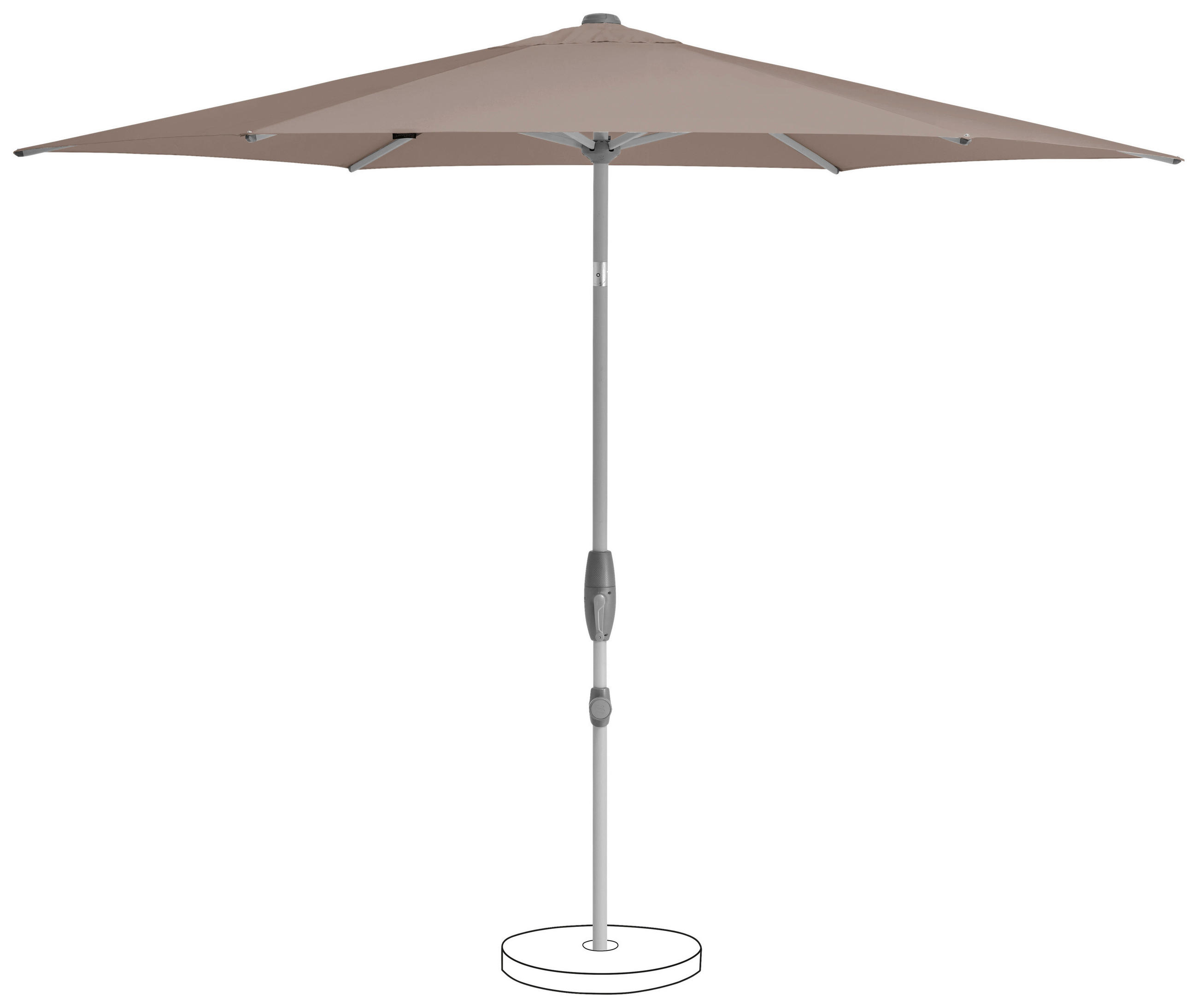 SONNENSCHIRM 300 cm Taupe  - Taupe/Silberfarben, KONVENTIONELL, Textil/Metall (300/300cm) - Suncomfort by Glatz
