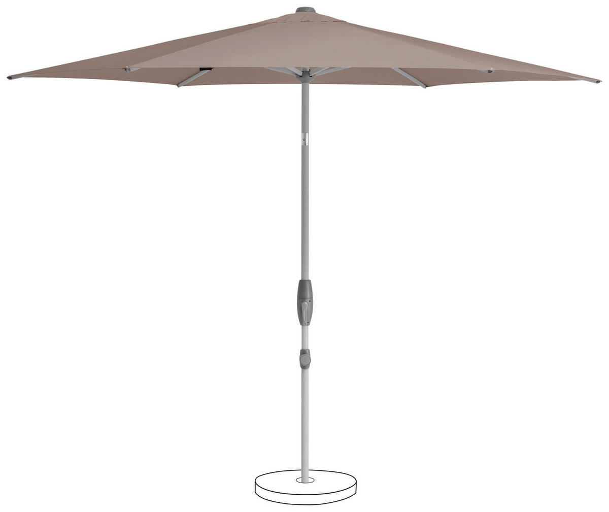 SONNENSCHIRM 300 cm Taupe  - Taupe/Silberfarben, KONVENTIONELL, Textil/Metall (300/300cm) - Suncomfort by Glatz