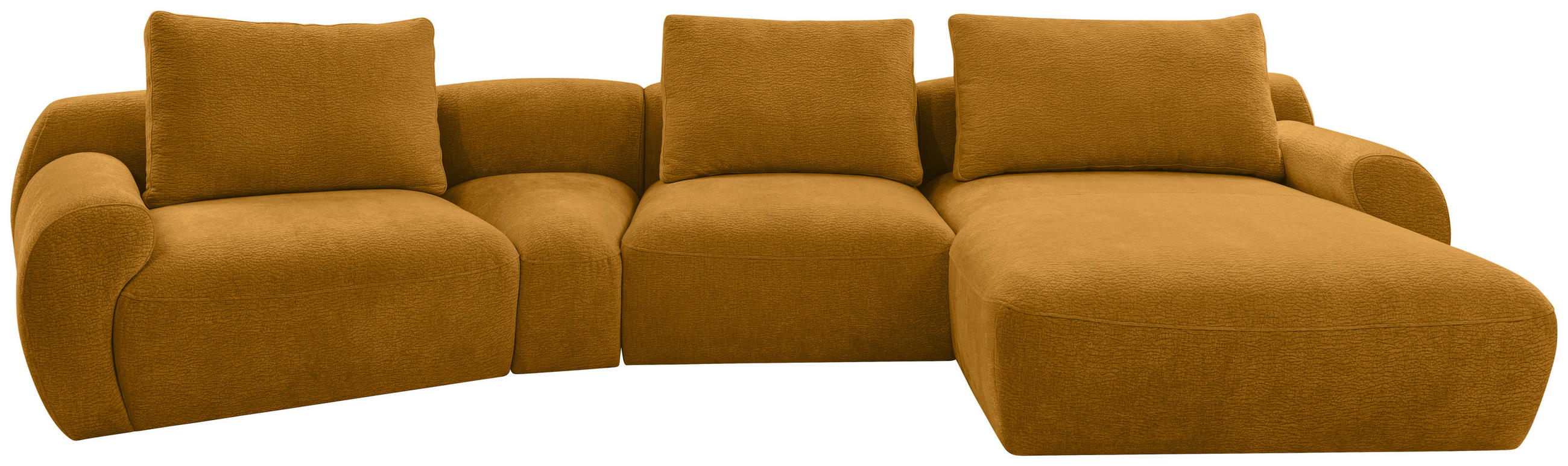 ECKSOFA Senfgelb Chenille  - Senfgelb/Schwarz, KONVENTIONELL, Kunststoff/Textil (362/176cm) - Carryhome