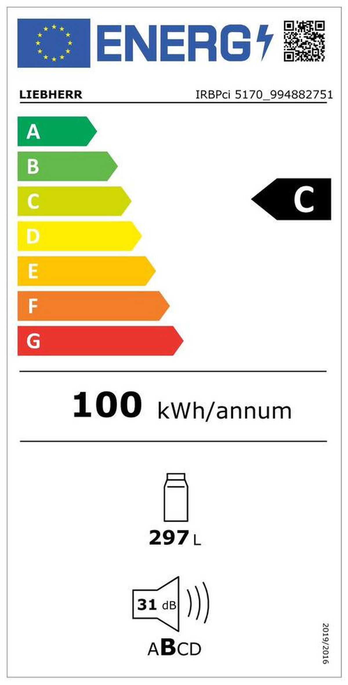 KÜHLSCHRANK 56-57/177,2-179/55 cm IRBPCI5170-22  - Edelstahlfarben/Weiß, Basics, Kunststoff/Metall (56-57/177,2-179/55cm) - Liebherr
