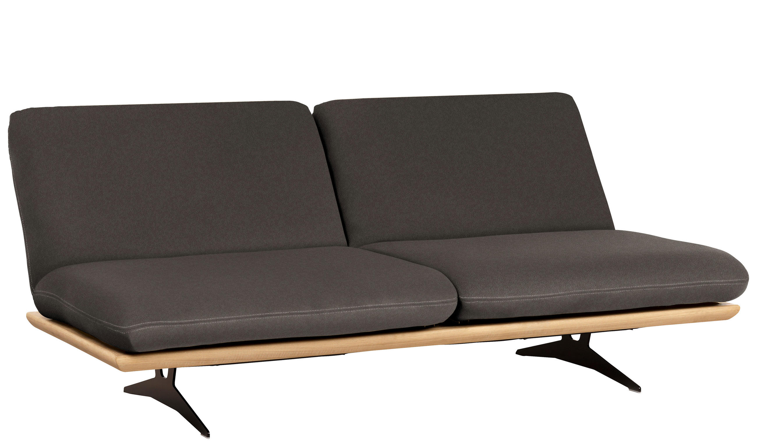 SCHLAFSOFA Dunkelbraun Echtleder  - Dunkelbraun/Beige, Design, Leder/Holz (204/92/90cm) - Dieter Knoll
