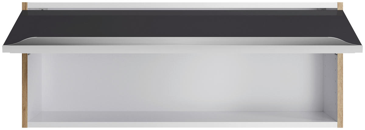 ECKKÜCHE 270/200 cm  in Anthrazit, Eichefarben  - Edelstahlfarben/Eichefarben, Basics, Holzwerkstoff/Metall (270/200cm) - Optifit