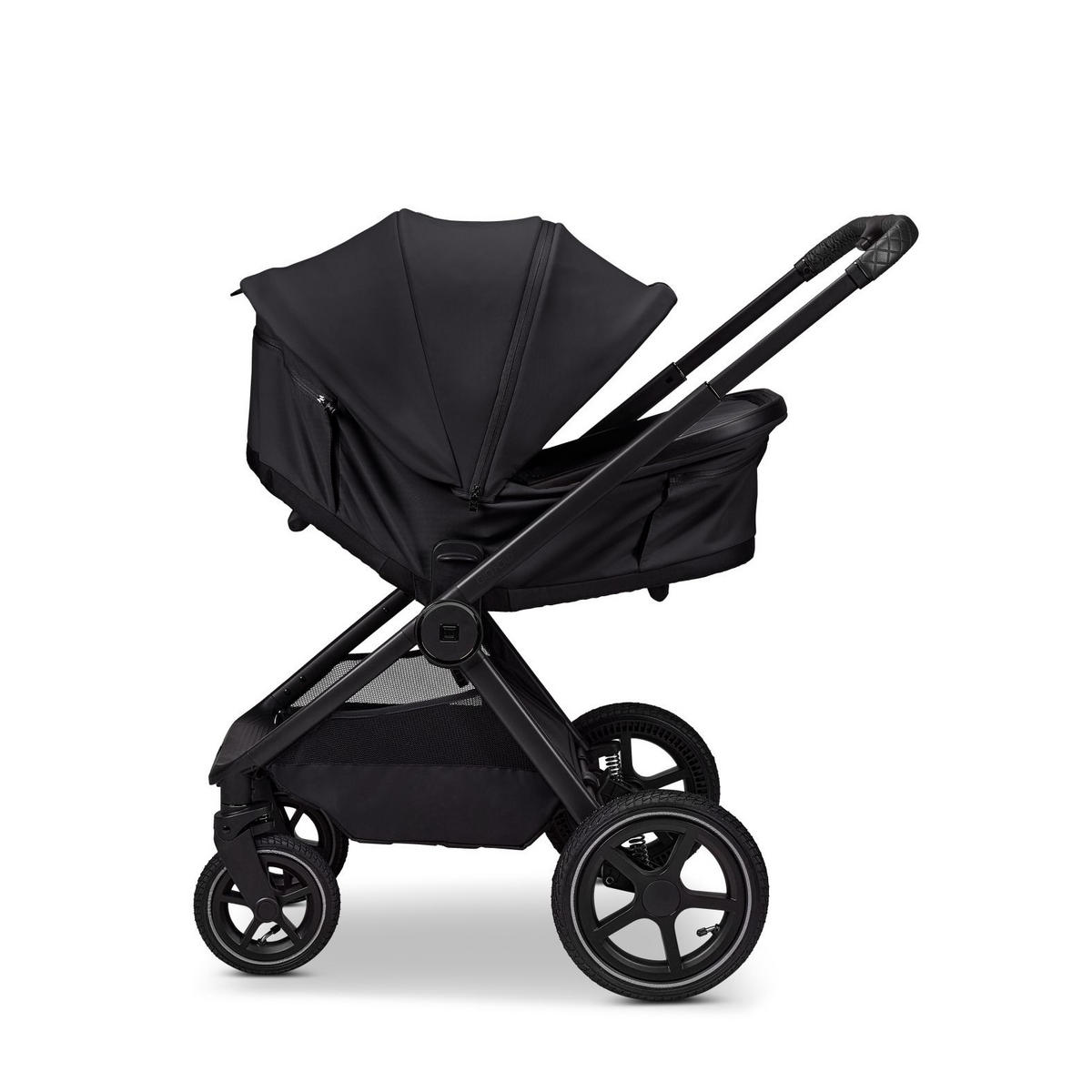 KINDERWAGENSET  GIO FOLD SET AIR  onyx  - Schwarz, Basics, Textil/Metall (120/58/92cm) - Moon Edition
