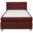 BOXSPRINGBETT 140/200 cm  in Rotbraun  - Rotbraun/Alufarben, KONVENTIONELL, Textil/Metall (140/200cm) - Dieter Knoll