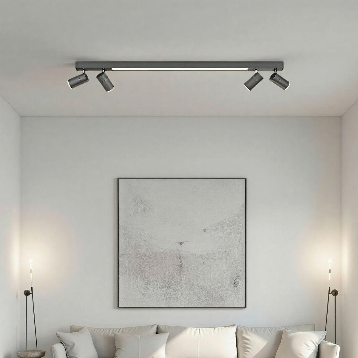 LED-DECKENLEUCHTE Pure-Lines 120/19/15 cm  - Anthrazit, Design, Kunststoff/Metall (120/19/15cm) - Neuhaus PURE