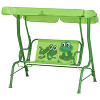Kinder-Hollywoodschaukel 115/118/75 cm  - Grün, MODERN, Textil/Metall (115/118/75cm) - Siena Garden