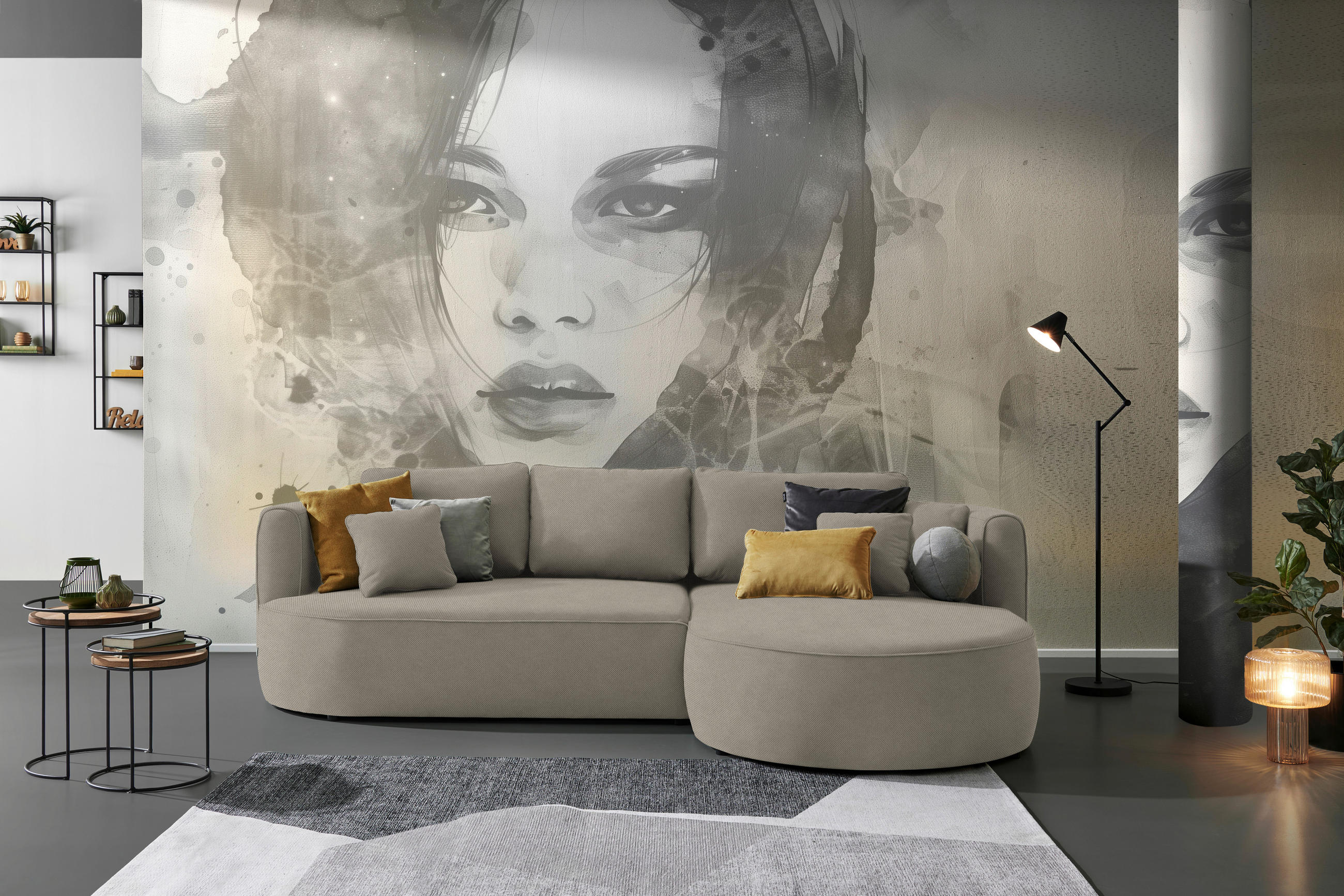 ECKSOFA in Webstoff Braun  - Schwarz/Braun, Modern, Kunststoff/Textil (284/183cm) - Welnova