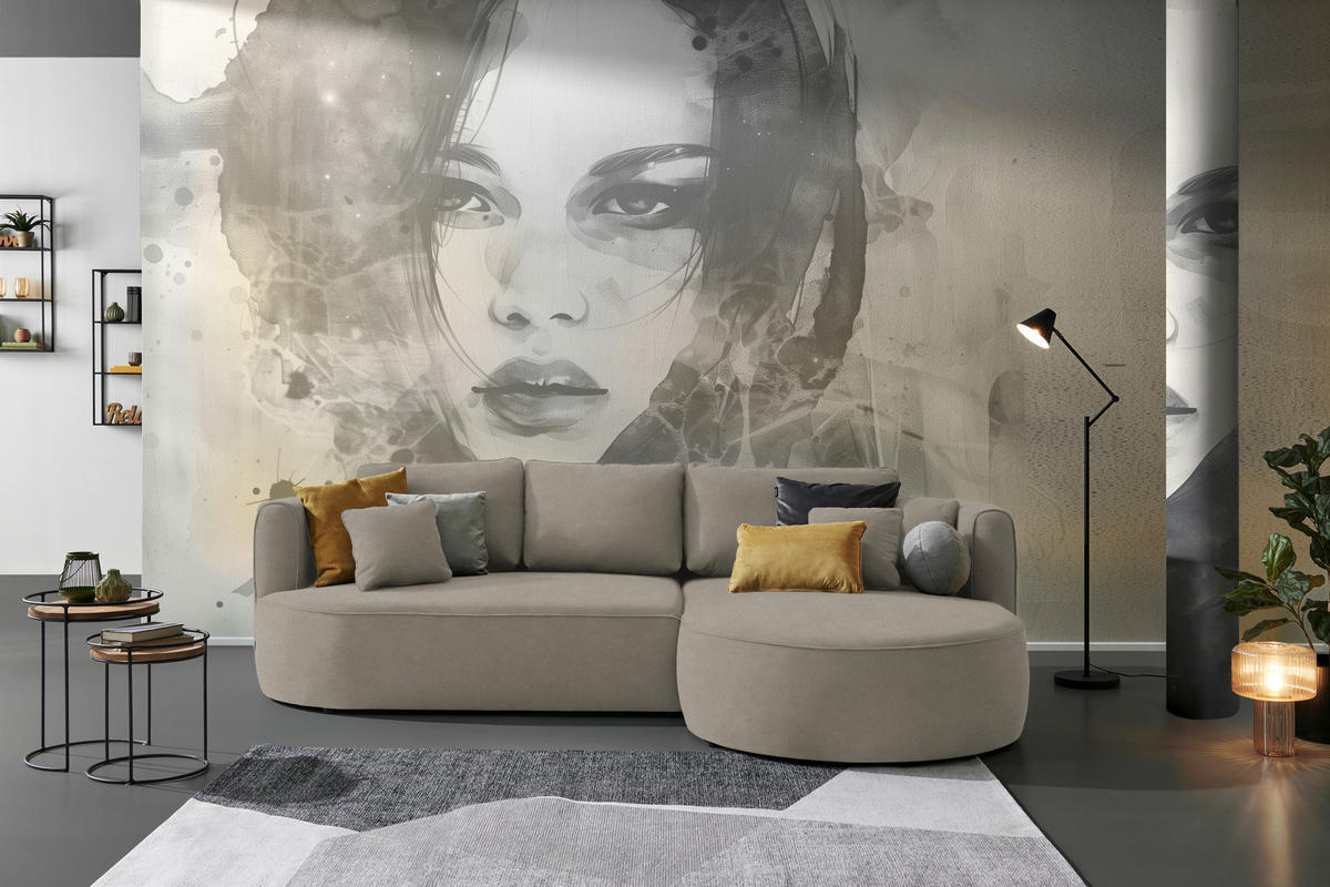 ECKSOFA in Webstoff Braun  - Schwarz/Braun, Modern, Kunststoff/Textil (284/183cm) - Welnova
