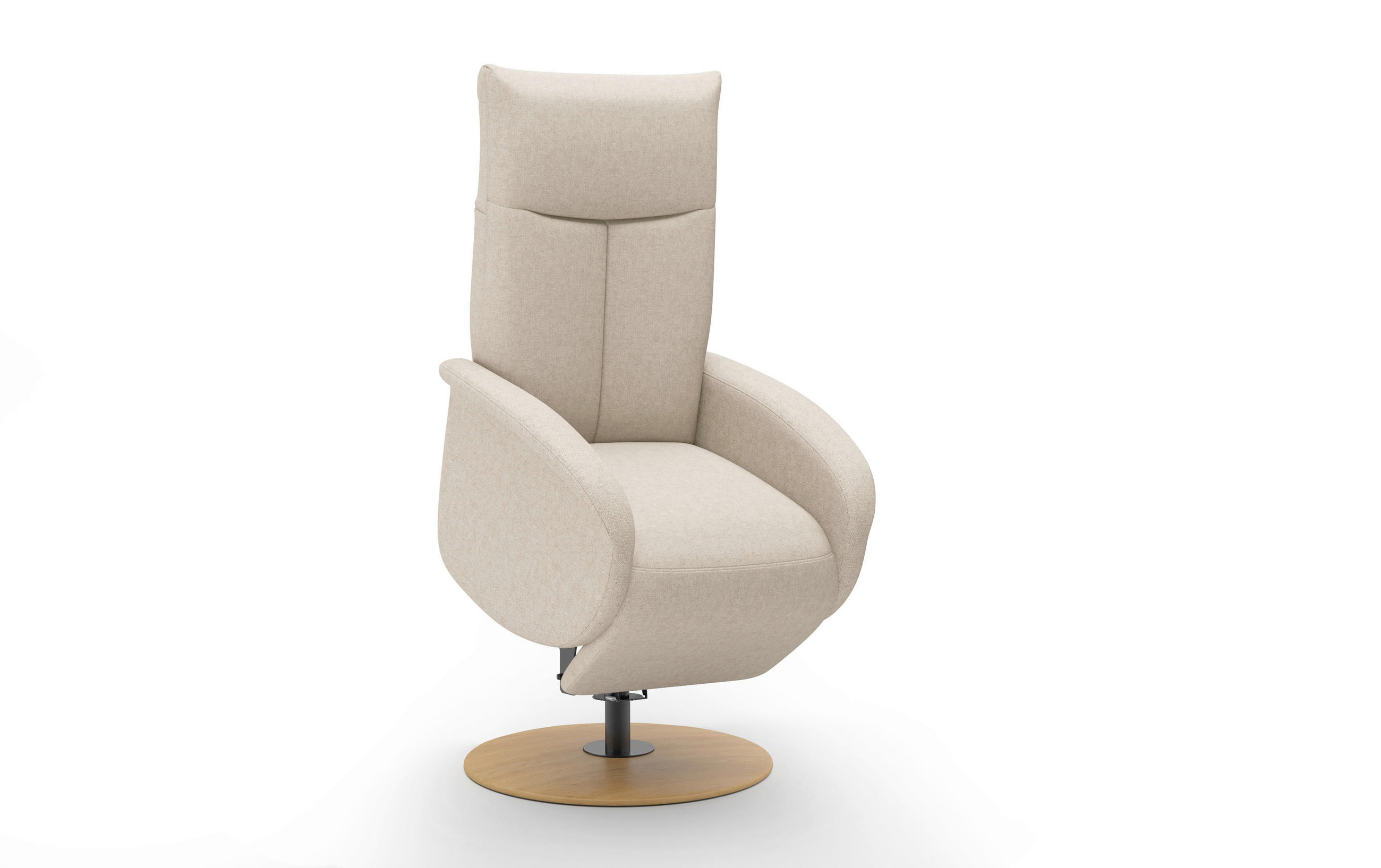 RELAXSESSEL Textil Creme - Eichefarben/Creme, Konventionell, Holzwerkstoff/Textil (75/112/82cm) - Sit & More