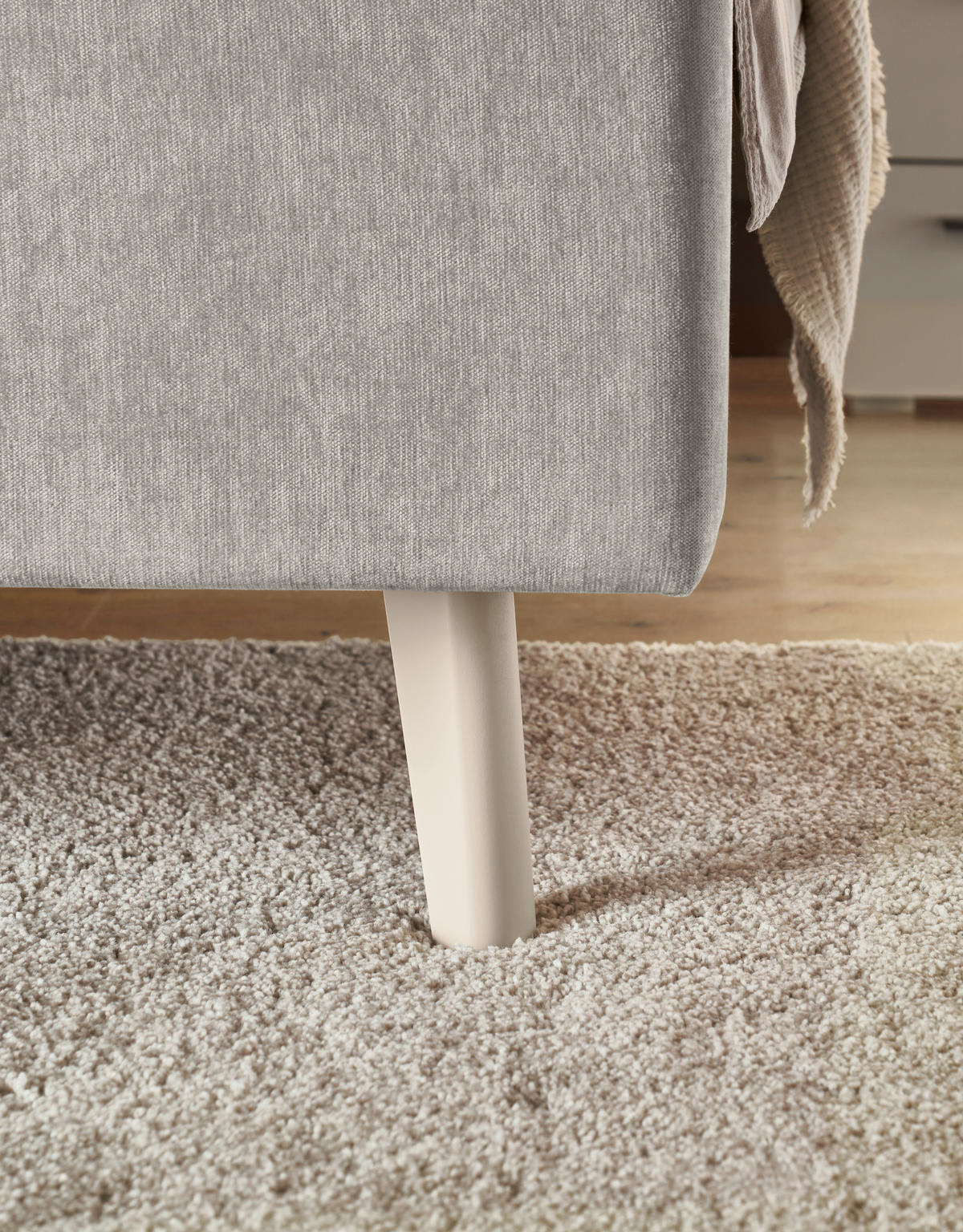 POLSTERBETT 140/200 cm,  in Grau,  - Sandfarben/Grau, KONVENTIONELL, Holz/Textil (140/200cm) - SetOne by Musterring