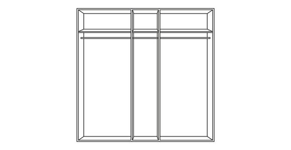 DREHTÜRENSCHRANK in Eichefarben - Eichefarben/Silberfarben, KONVENTIONELL, Glas/Holzwerkstoff (225/210/58cm) - Cantus