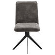 STUHL  in Stahl Lederlook Metall, Textil  - Dunkelgrau/Schwarz, Design, Textil/Metall (46,5/87/64cm) - Voleo