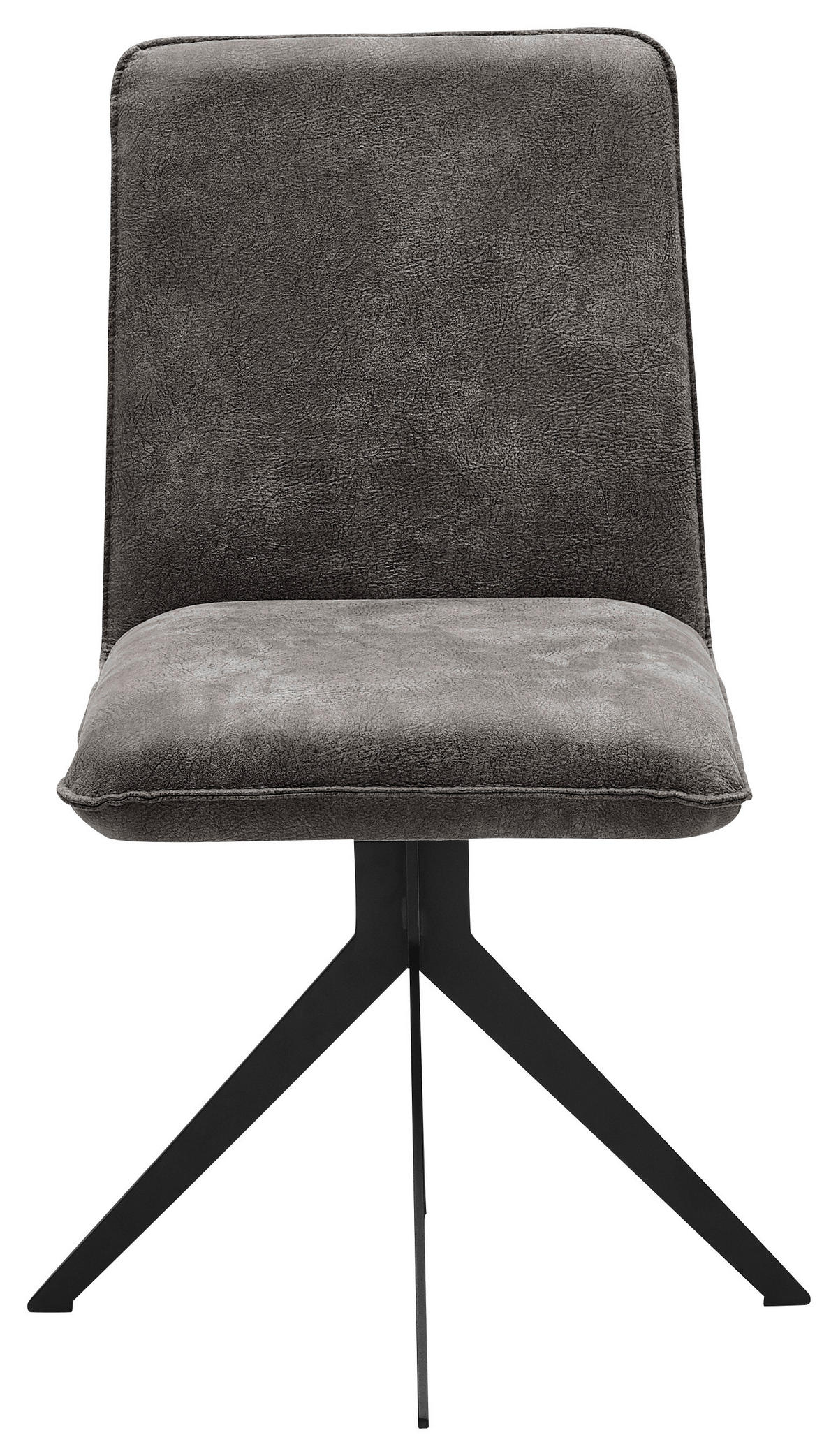 STUHL  in Stahl Lederlook Metall, Textil  - Dunkelgrau/Schwarz, Design, Textil/Metall (46,5/87/64cm) - Voleo