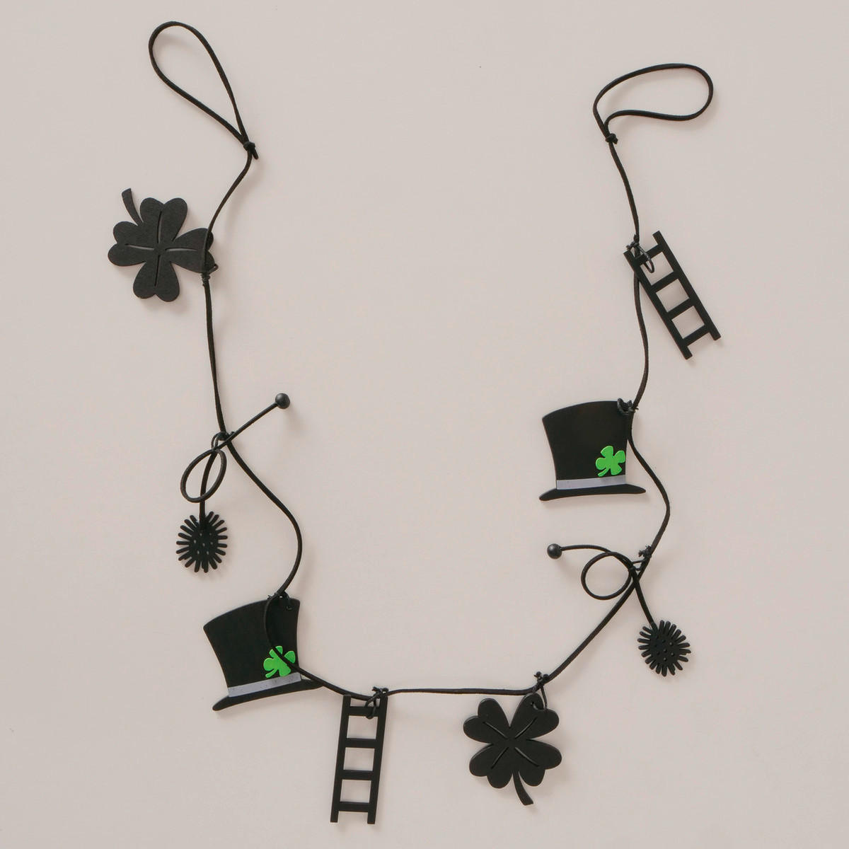 GIRLANDE  - Schwarz, Basics, Holzwerkstoff (100cm)