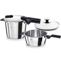 SCHNELLKOCHTOPFSET VITAQUICK GLOSSY® Poliert  - Silberfarben, Basics, Metall (6+3,5l) - Fissler