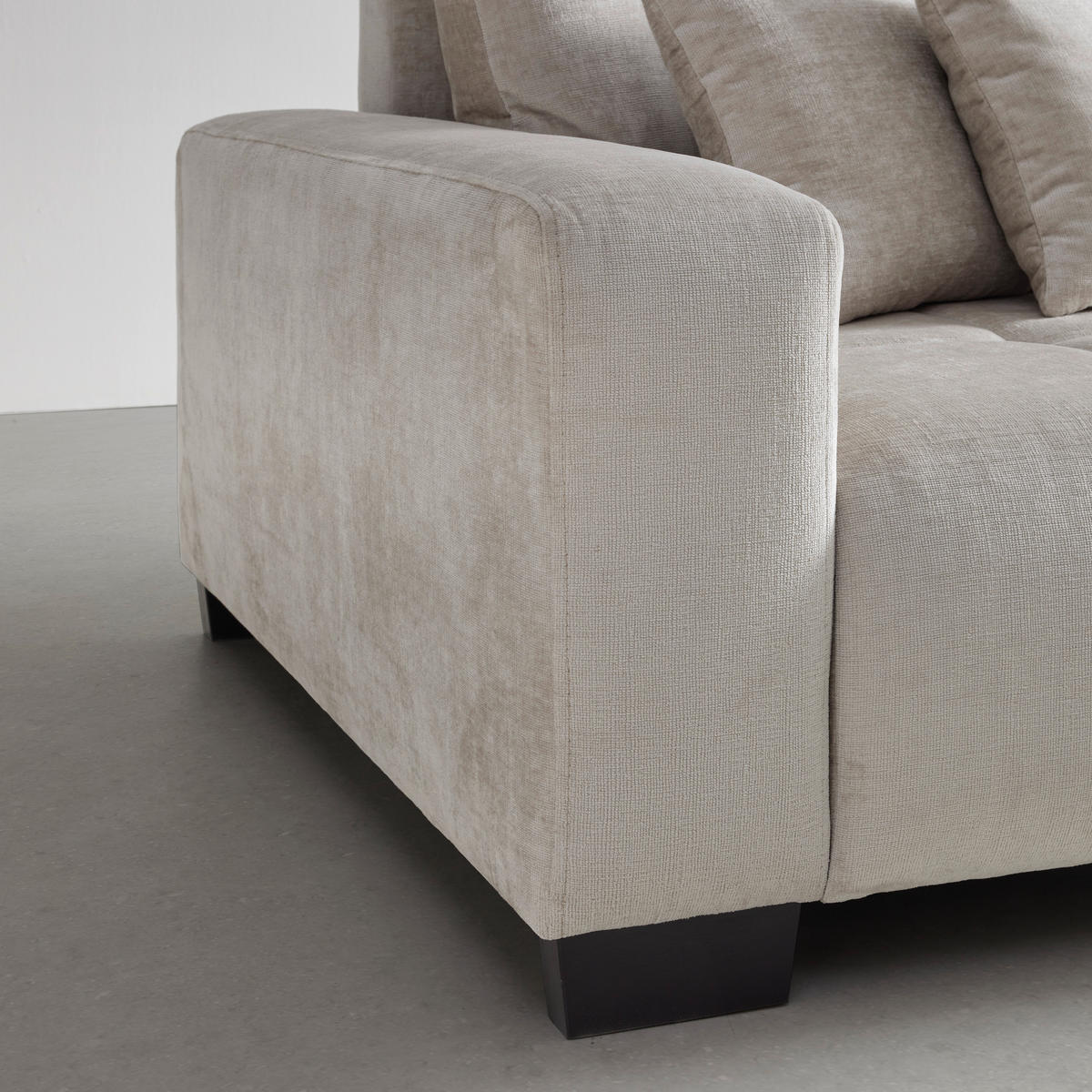 BIG SOFFA i beige  - beige/svart, Modern, trä (246/93/124cm) - MID.YOU