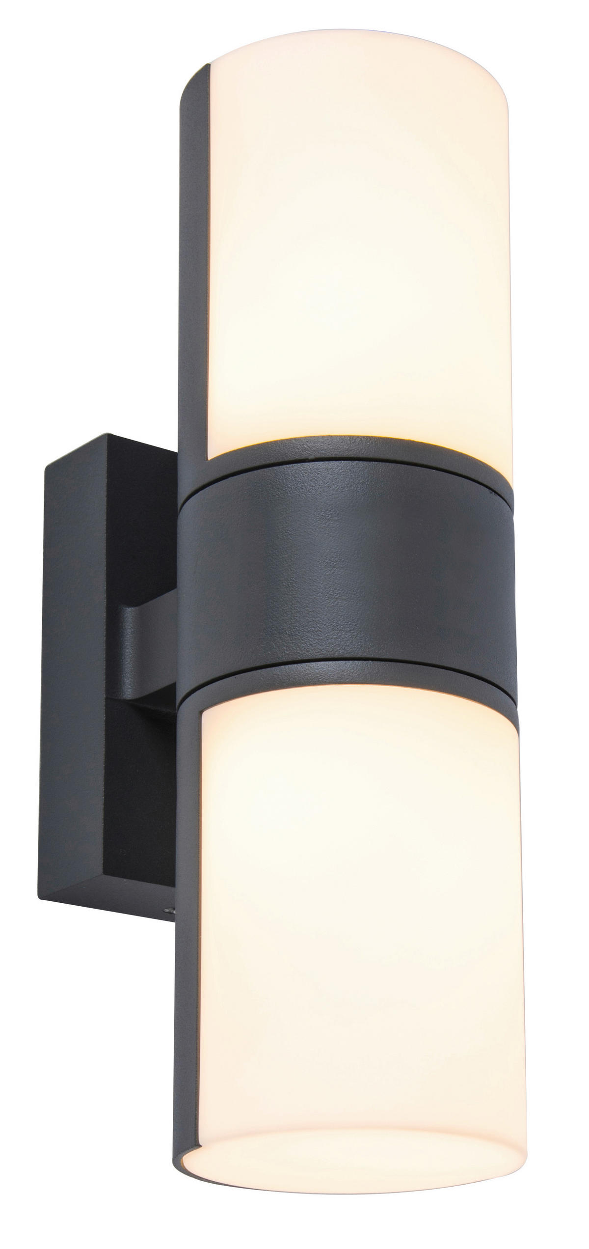AUßENWANDLEUCHTE Cyra 7,8/24,5/12 cm   - Anthrazit/Weiß, Design, Kunststoff/Metall (7,8/24,5/12cm)
