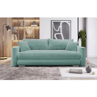 SCHLAFSOFA in Cord Hellblau  - Silberfarben/Hellblau, Design, Kunststoff/Textil (232/88/105cm) - MID.YOU