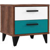 NACHTSCHRANK 50/48/42 cm  - Eichefarben/Schwarz, Design, Holzwerkstoff/Kunststoff (50/48/42cm) - Carryhome