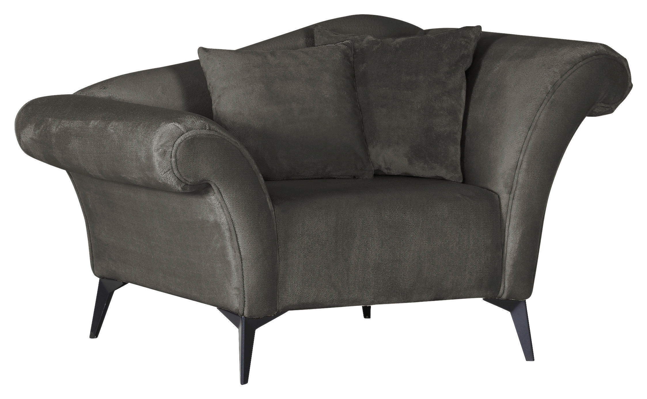 SESSEL Sina Chenille Anthrazit    - Anthrazit/Schwarz, Design, Textil/Metall (138/83/85cm)