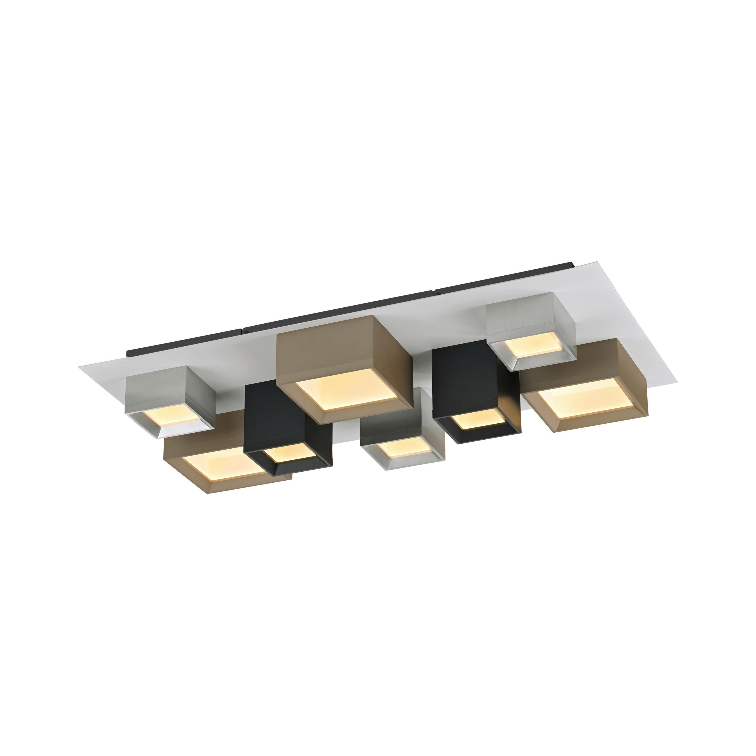 LED-DECKENLEUCHTE 80/40/15 cm   - Edelstahlfarben/Alufarben, Design, Kunststoff/Metall (80/40/15cm) - Neuhaus PURE