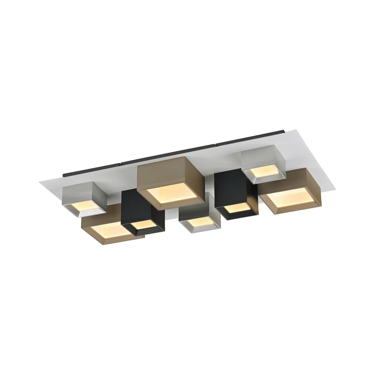 LED-DECKENLEUCHTE 80/40/15 cm   - Edelstahlfarben/Alufarben, Design, Kunststoff/Metall (80/40/15cm) - Neuhaus PURE