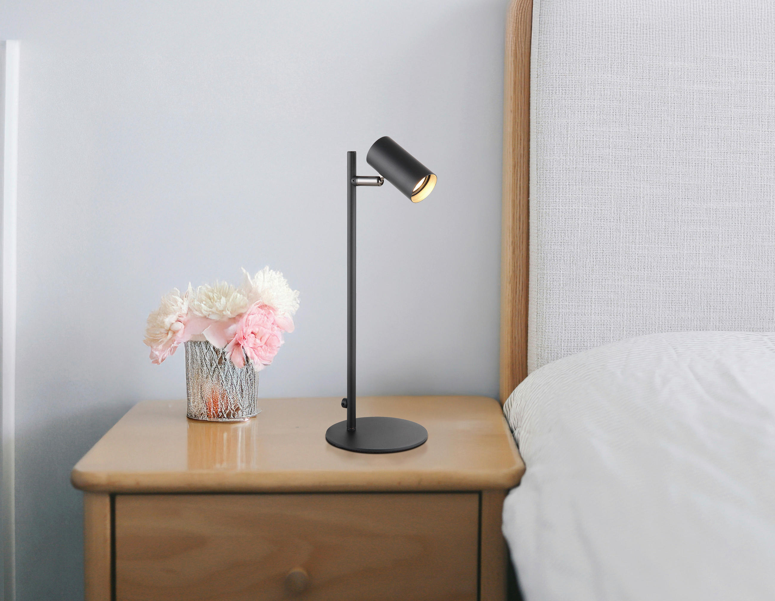 LED-TISCHLEUCHTE 13/35,5 cm   - Schwarzchrom/Schwarz, Design, Kunststoff/Metall (13/35,5cm) - Globo