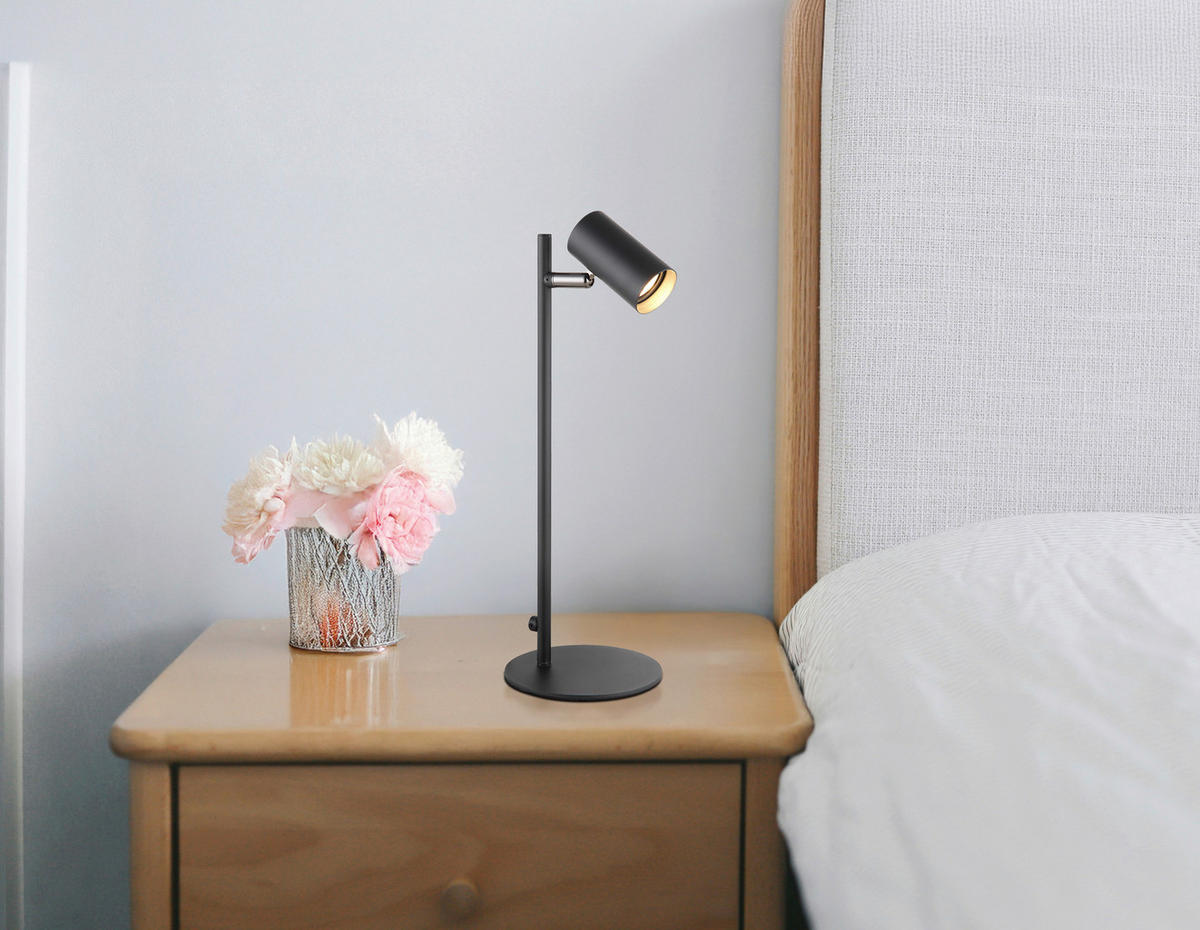 LED-TISCHLEUCHTE 13/35,5 cm   - Schwarzchrom/Schwarz, Design, Kunststoff/Metall (13/35,5cm) - Globo