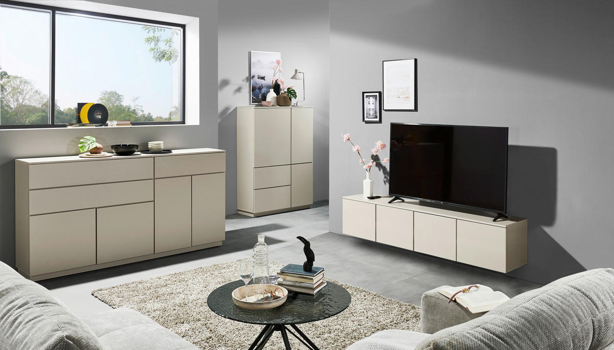 SIDEBOARD  191/100/38 cm 3 Schublade(n)  - Kaschmir, Design, Holzwerkstoff (191/100/38cm) - MID.YOU