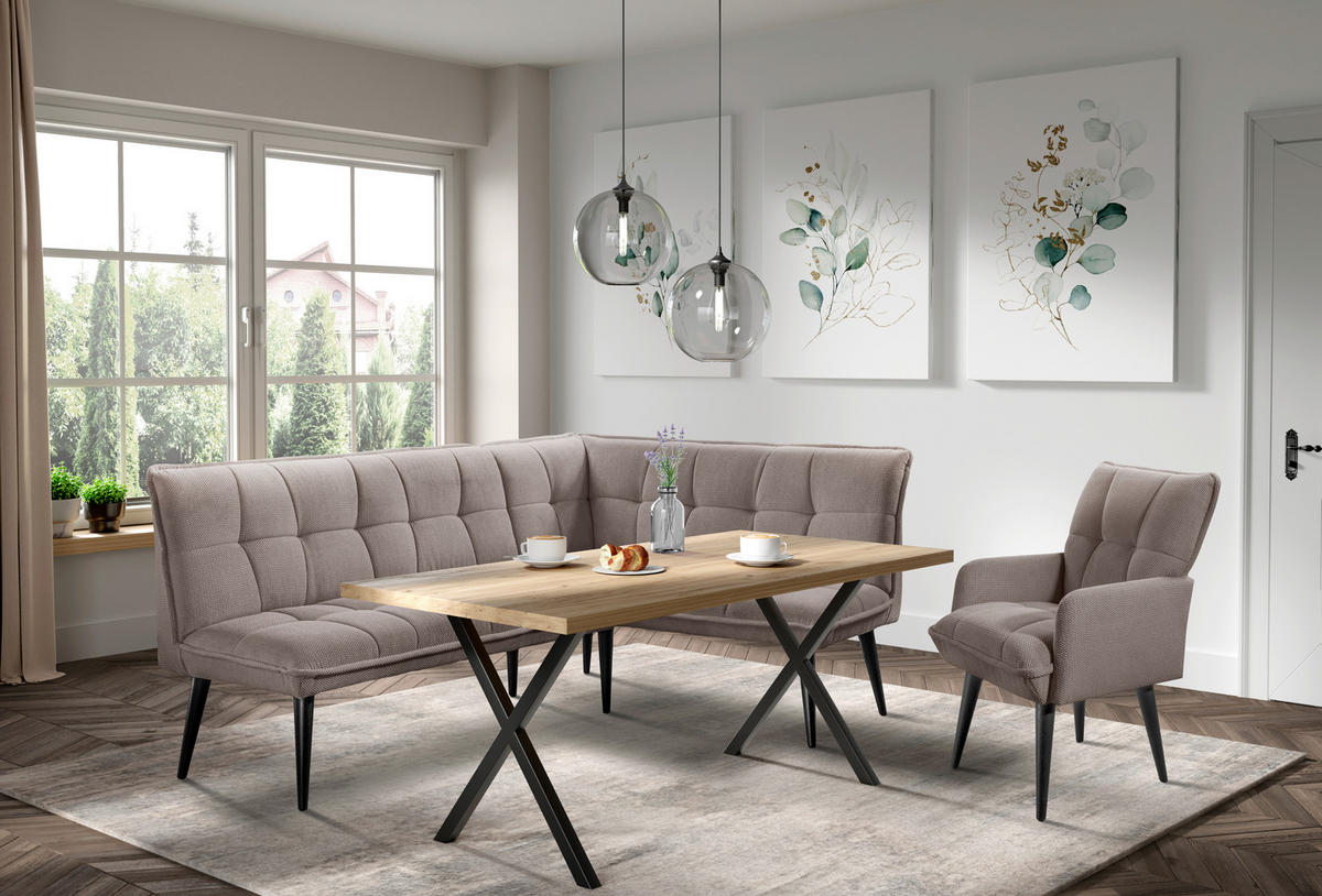STOLICA S NASLONOM ZA RUKE  bež  drvo, tekstil, drvni materijal      - bež/crna, Moderno, drvni materijal/drvo (75/93/57cm) - Livetastic