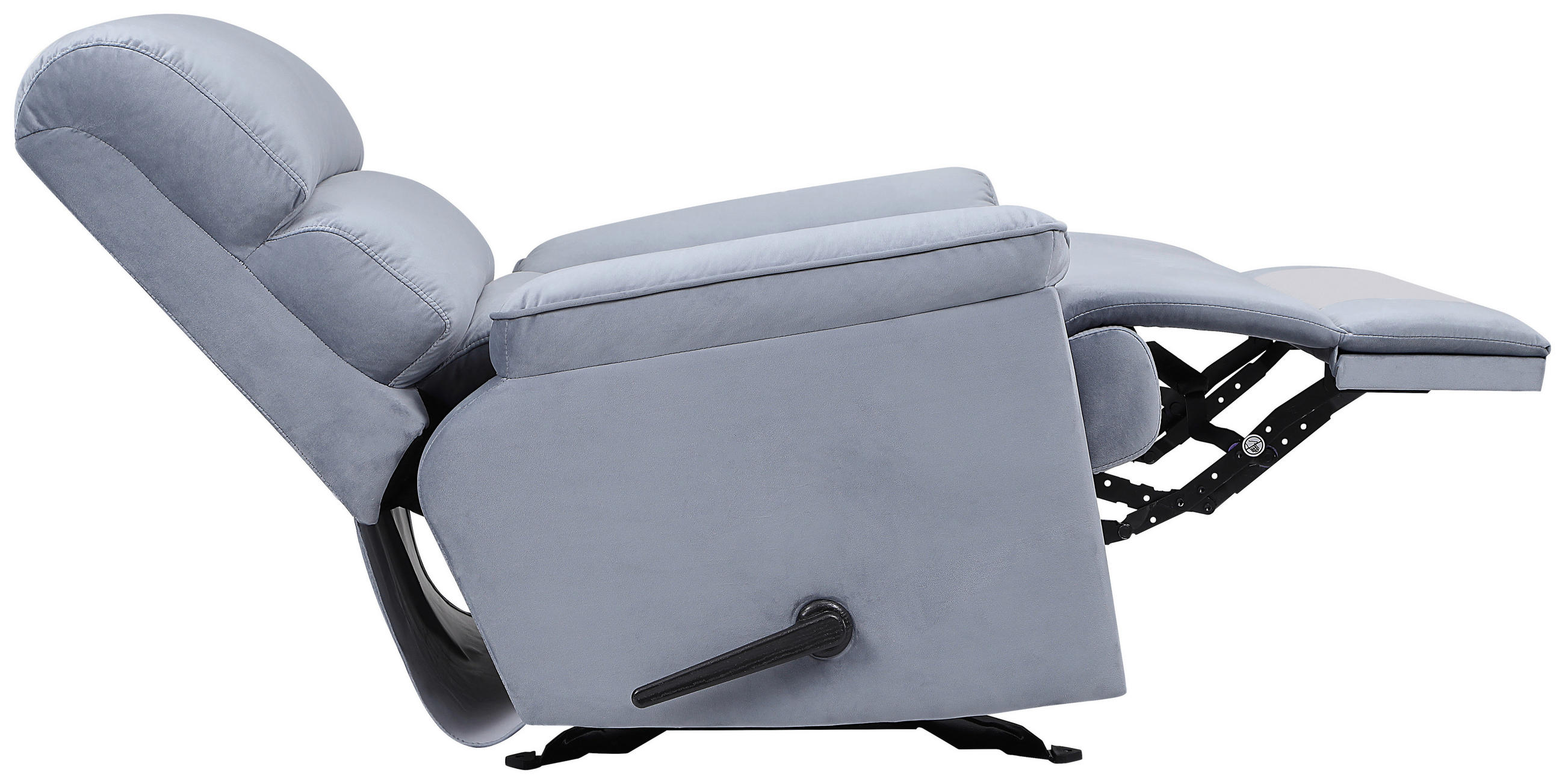 SCHAUKELSTUHL in Samt Blau  - Blau/Schwarz, MODERN, Textil/Metall (90/105/100cm) - MID.YOU