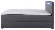 BOXSPRINGBETT 140/200 cm  in Anthrazit  - Anthrazit/Silberfarben, MODERN, Kunststoff/Textil (140/200cm) - Livetastic